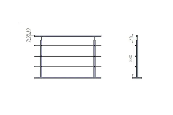 sistema de corrimão inox