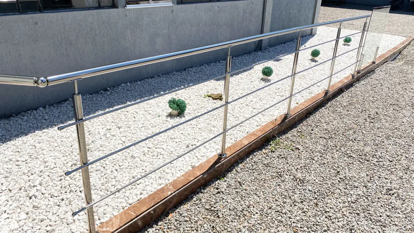 guarda corpo inox com peças pré montadas para encaixe