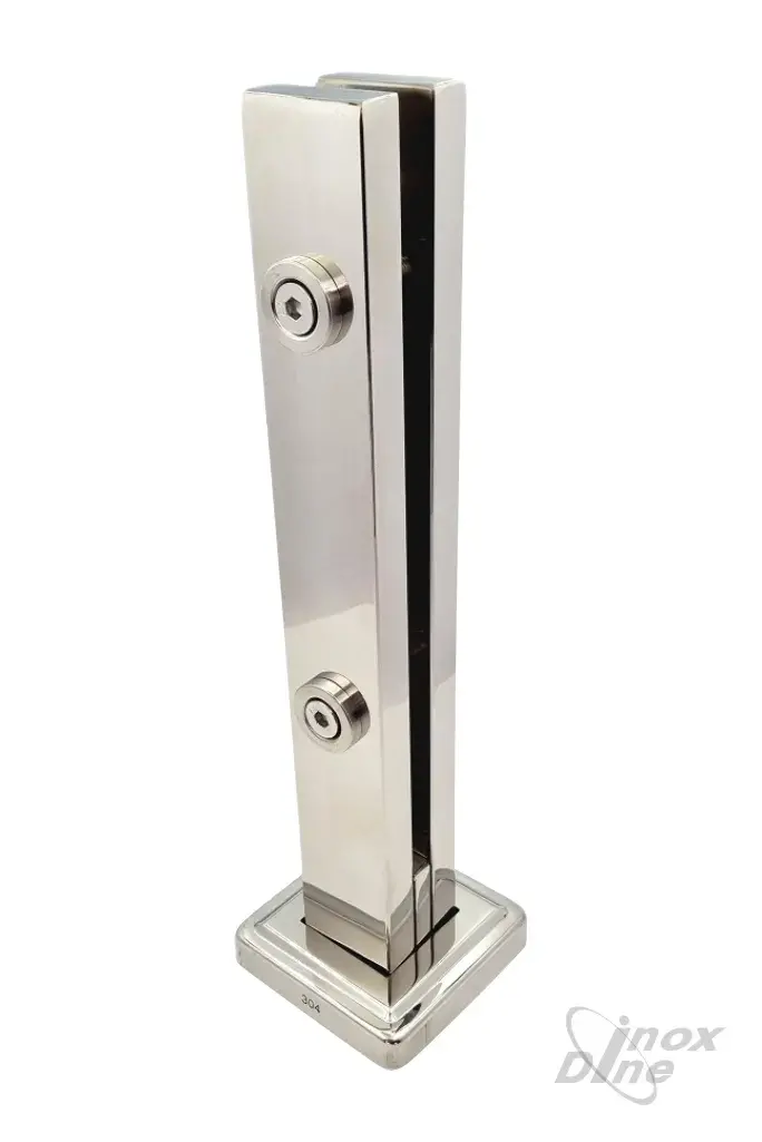 torre de inox para guarda corpo de vidro