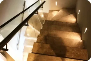 corrimão de vidro com suporte para vidro